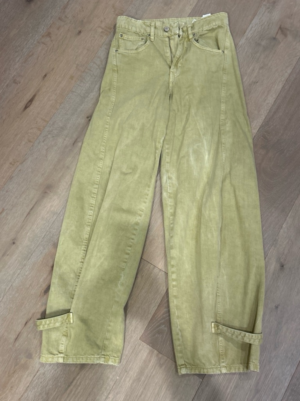 Zara High-Rise Wide Leg Women’s Jeans in Olive Green